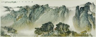 河南畫家為人民大會堂創作巨幅《中岳幽峻圖》