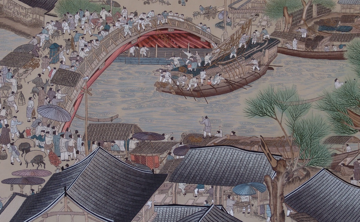 像圖片,又像國畫,汴繡這一藝術的再創造---展出仿北宋名畫《清明上河圖》珍貴繡品
