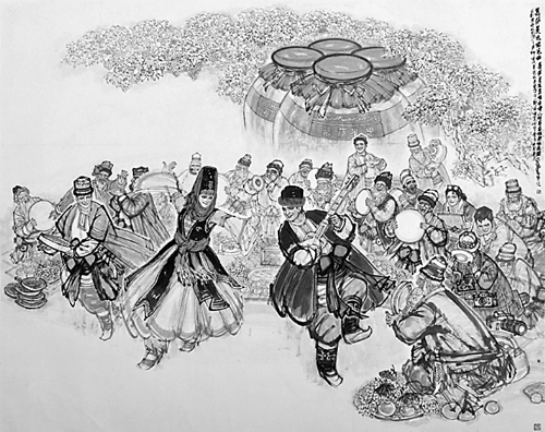 “大美天山·新疆中國畫全國行”河南展在省美術館開幕